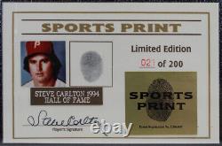 Steve Carlton A Signé Le Onl Baseball With Thumbprint With Display Case (beckett Coa)