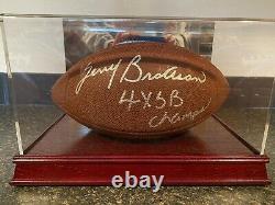 Terry Bradshaw Autographié Football 4x Sb Champs Champs Avec Display Case Premium Coa