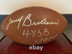 Terry Bradshaw Autographié Football 4x Sb Champs Champs Avec Display Case Premium Coa