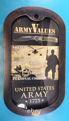 Titre de présentation du couteau Case XX US Army Values Copperlock en os naturel 15008 + COA