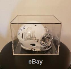 Tom Brady Patriots Mini Casque Autographie De Football Signe Et Affiche Avec Coa