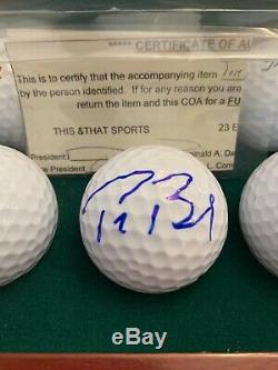 Tom Brady Signé Golf Ball Comprend Coa Et Affichage De Cas, Patriots Logo Balles De Golf
