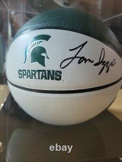 Tom Izzo Autographié Basketball Michigan State Spartans Coa Avec Boîtier D'affichage