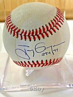 Tony Gwynn Autographed Baseball. 394/94 Avec Coa Et Baseball Cas D'affichage