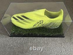 Vitrine en verre Diego Costa avec chaussure signée et certificat d'authenticité