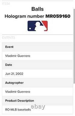 Vladimir Guerrero Jr Autographié Mlb Signé Baseball Steiner Coa Avec Boîtier D'affichage