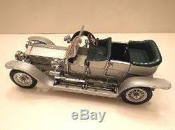 Voiture Miniature Et Fantaisie Silver Ghost 124 Franklin Mint Rolls-royce Avec Présentoir, Coa