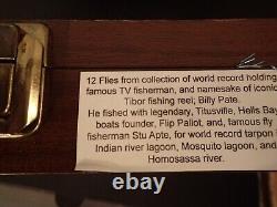 X12 pêche à la mouche Tibor BILLY PATE mouches à tarpon avec vitrine en bois et verre COA gratuite