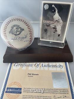 Yankees Hall Of Famer Phil Rizzuto Signé Baseball Card Display Case Coa