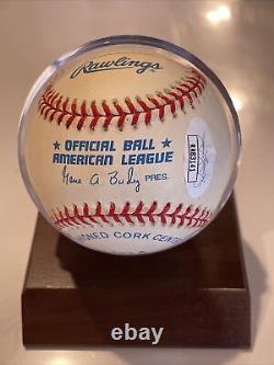 Yogi Berra Signé Baseball Oal Jsa Coa Hof New York Yankees Avec Boîtier D'affichage
